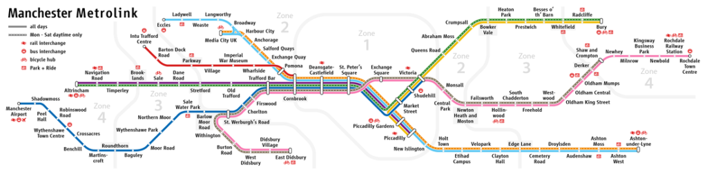 Manchester metrolink map